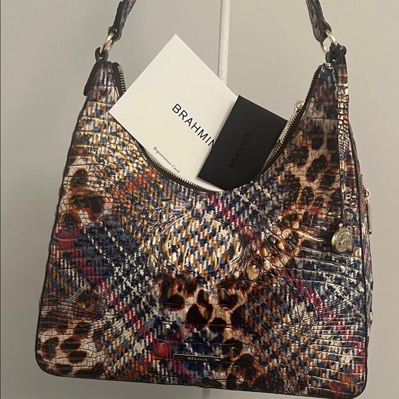 Brahmin Multicolor Croc-Embossed Shoulder Bag - Picture 4 of 4